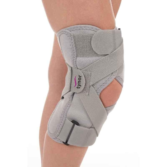 Soft hinged knee support brace for mild osteoarthritis