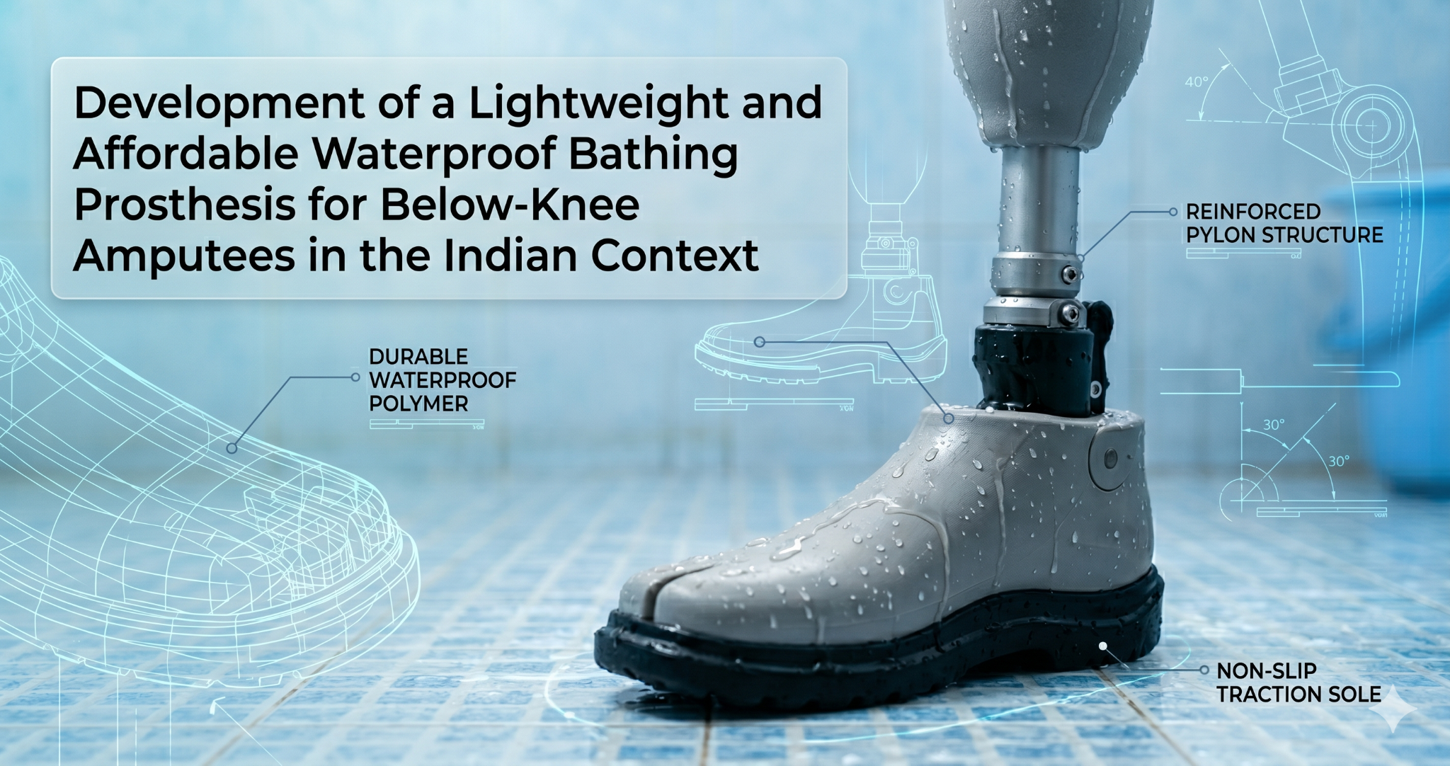 Development of a Lightweight and Affordable Waterproof Bathing Prosthesis for Below-Knee Amputees in the Indian Context