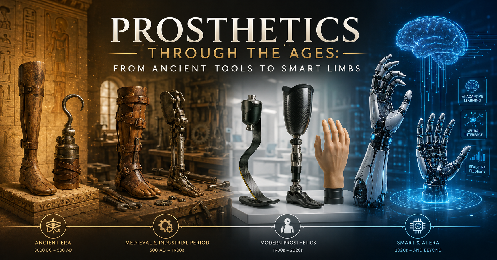 Prosthetics Through the Ages: From Ancient Tools to Smart Limbs